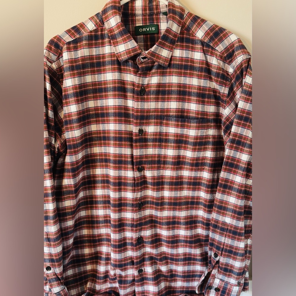 Orvis Multicolored Luxury Cotton & Merino Men’s L Long Sleeve Button‎ Up Shirt